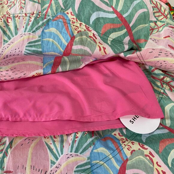 Shein VCay Riccolta Carta Pap 21 Floral Tropical Mini Dress Size M/6 Multi NWT - Picture 9 of 16